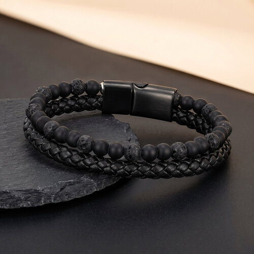 Lundholm Lundholm Arvid Armband Heren Zwart – Kunstleren Armband met Lavasteen Kralen – Heren Armband Steen – Stainless Steel Sluiting – 21 cm – Mannen Cadeautjes – Scandinavisch Design Lundholm Lundholm Arvid Armband Heren Zwart – Kunstleren Armband met Lavasteen Kralen – Heren Armband Steen – Stainless Steel Sluiting – 21 cm – Mannen Cadeautjes – Scandinavisch Design