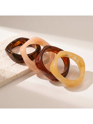 Lundholm Fleur – Statement Bangle Dames Marmerlook Lundholm Fleur – Statement Bangle Dames Marmerlook
