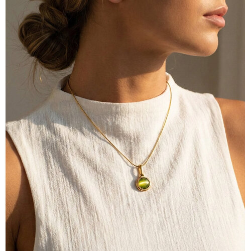 Lundholm Lundholm Cecile Ketting Dames Goudkleurig – Premium Stainless Steel 2.5 Micron PVD Gold Plated – Ketting met Tijgeroog of Groene Natuursteen Hanger – 40 + 5,5 cm – Scandinavisch Design Lundholm Lundholm Cecile Ketting Dames Goudkleurig – Premium Stainless Steel 2.5 Micron PVD Gold Plated – Ketting met Tijgeroog of Groene Natuursteen Hanger – 40 + 5,5 cm – Scandinavisch Design