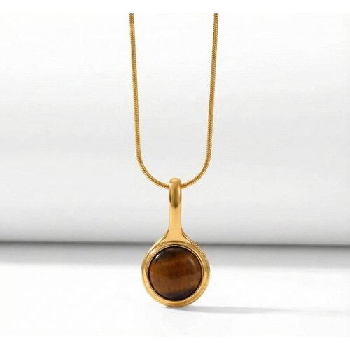 Lundholm Lundholm Cecile Ketting Dames Goudkleurig – Premium Stainless Steel 2.5 Micron PVD Gold Plated – Ketting met Tijgeroog of Groene Natuursteen Hanger – 40 + 5,5 cm – Scandinavisch Design Lundholm Lundholm Cecile Ketting Dames Goudkleurig – Premium Stainless Steel 2.5 Micron PVD Gold Plated – Ketting met Tijgeroog of Groene Natuursteen Hanger – 40 + 5,5 cm – Scandinavisch Design