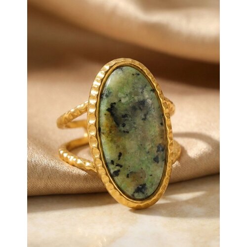Lundholm Lundholm Sienna Statement Ring Dames Goudkleurig – Premium Stainless Steel Gold PVD Plated – Verstelbare Cuff Ring met Grote Natuursteen Tijgeroog / Groen / Blauw – One Size – Sienna Serie – Scandinavisch Design Lundholm Lundholm Sienna Statement Ring Dames Goudkleurig – Premium Stainless Steel Gold PVD Plated – Verstelbare Cuff Ring met Grote Natuursteen Tijgeroog / Groen / Blauw – One Size – Sienna Serie – Scandinavisch Design