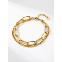 Nicola – Zweilagiges Gliederarmband – Goldfarben