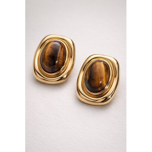 Lundholm Lundholm Cleo Oorbellen Dames Goudkleurig – Vintage Oorstekers met Tijgeroog, Groene Natuursteen of Imitatie Parel – Premium Stainless Steel PVD Gold Plated – Statement Oorknopjes – Cleo Serie – Scandinavisch Design Lundholm Lundholm Cleo Oorbellen Dames Goudkleurig – Vintage Oorstekers met Tijgeroog, Groene Natuursteen of Imitatie Parel – Premium Stainless Steel PVD Gold Plated – Statement Oorknopjes – Cleo Serie – Scandinavisch Design