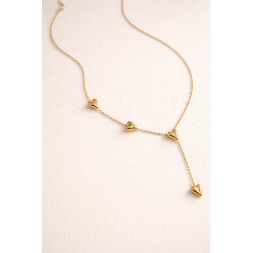 Lundholm Lundholm Elora Hartjes Ketting Dames Zilverkleurig – Premium Stainless Steel – Ketting met Hartjes – 42 cm + Verlengstuk – Minimalistische Damesketting – Waterproof & Hypoallergeen – Scandinavisch Design