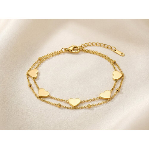 Lundholm Lundholm Lisan Armband Dames Goudkleurig – Premium Stainless Steel Jewellery – Dubbellaagse Bedelarmband met Hartjes en Balletjes – Lisan Serie – Cadeau voor Haar – Scandinavisch Design Lundholm Lundholm Lisan Armband Dames Goudkleurig – Premium Stainless Steel Jewellery – Dubbellaagse Bedelarmband met Hartjes en Balletjes – Lisan Serie – Cadeau voor Haar – Scandinavisch Design