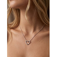Beryl – Necklace with Open Heart Pendant – Silver-Tone