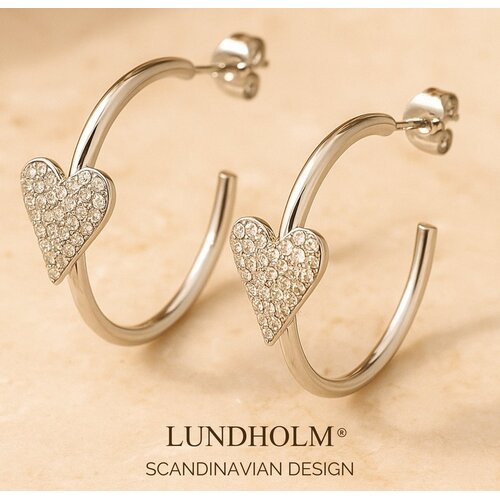 Lundholm Lundholm Arina Oorringen Dames Goudkleurig / Zilverkleurig – Premium Stainless Steel – Creole Hoops met Hartje & Strass – Arina Serie – Cadeau voor Haar Lundholm Lundholm Arina Oorringen Dames Goudkleurig / Zilverkleurig – Premium Stainless Steel – Creole Hoops met Hartje & Strass – Arina Serie – Cadeau voor Haar
