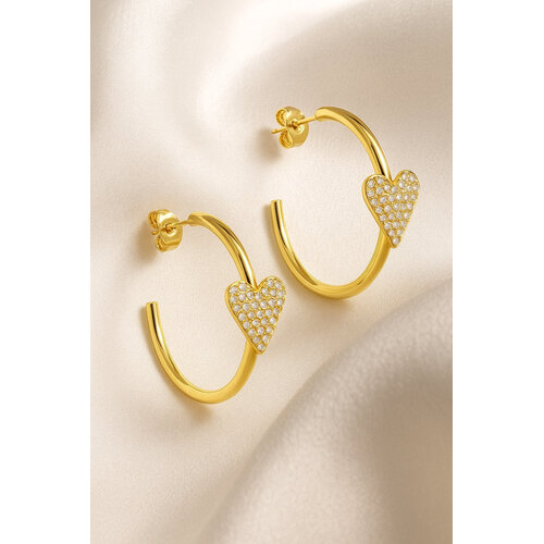 Lundholm Lundholm Arina Oorringen Dames Goudkleurig / Zilverkleurig – Premium Stainless Steel – Creole Hoops met Hartje & Strass – Arina Serie – Cadeau voor Haar Lundholm Lundholm Arina Oorringen Dames Goudkleurig / Zilverkleurig – Premium Stainless Steel – Creole Hoops met Hartje & Strass – Arina Serie – Cadeau voor Haar