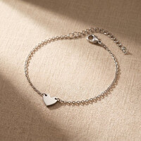 Marthe – Schakelarmband met Hartje Bedel – Zilverkleurig