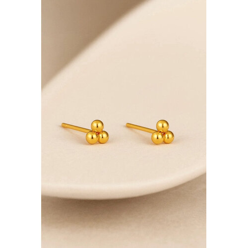 Lundholm Lundholm Senna Kleine Oorknopjes Dames Bolletjes Zilverkleurig / Goudkleurig – Premium Stainless Steel – Kleine Oorbellen Studs – Senna Serie – Cadeau voor Vrouw