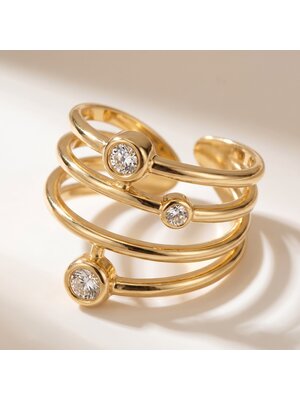Lundholm Alexia – Verstelbare Ring met Zirkonia Lundholm Alexia – Verstelbare Ring met Zirkonia