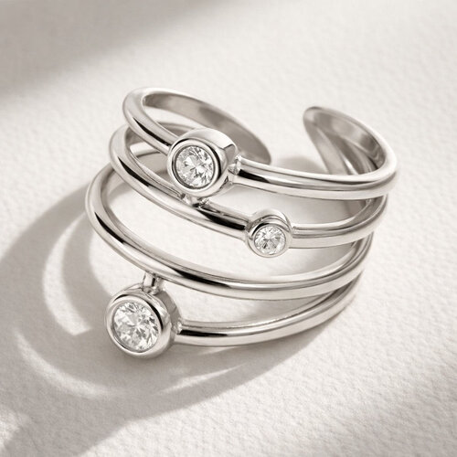 Lundholm Lundholm Alexia Ring Dames Goudkleurig / Zilverkleurig met Zirkonia Steentjes – Premium Stainless Steel – Verstelbare Ring One Size – Alexia Serie – Cadeau voor Vrouw – Scandinavisch Design Lundholm Lundholm Alexia Ring Dames Goudkleurig / Zilverkleurig met Zirkonia Steentjes – Premium Stainless Steel – Verstelbare Ring One Size – Alexia Serie – Cadeau voor Vrouw – Scandinavisch Design