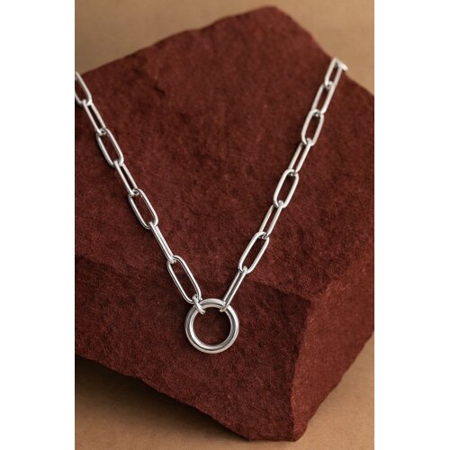 Lundholm Lundholm Elva Ketting Dames Zilverkleurig – Premium Stainless Steel Jewellery – Paperclip Schakelketting 50 + 5 cm met Rond Bedelring voor Hanger – Elegant & Tijdloos – Elva Serie – Scandinavisch Design Lundholm Lundholm Elva Ketting Dames Zilverkleurig – Premium Stainless Steel Jewellery – Paperclip Schakelketting 50 + 5 cm met Rond Bedelring voor Hanger – Elegant & Tijdloos – Elva Serie – Scandinavisch Design