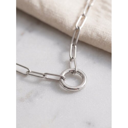Lundholm Lundholm Elva Ketting Dames Zilverkleurig – Premium Stainless Steel Jewellery – Paperclip Schakelketting 50 + 5 cm met Rond Bedelring voor Hanger – Elegant & Tijdloos – Elva Serie – Scandinavisch Design Lundholm Lundholm Elva Ketting Dames Zilverkleurig – Premium Stainless Steel Jewellery – Paperclip Schakelketting 50 + 5 cm met Rond Bedelring voor Hanger – Elegant & Tijdloos – Elva Serie – Scandinavisch Design