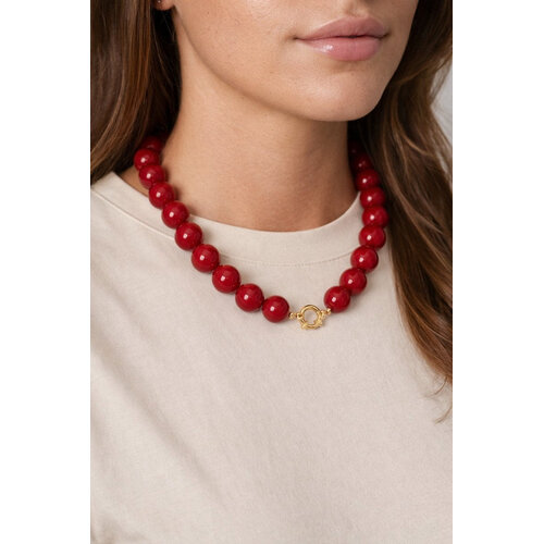 Lundholm Lundholm Helsinki Kralenketting Dames – Premium Stainless Steel Gold Plated – 15 mm Kralen Bedelketting 46 cm – Paars / Rood / Beige / Olijfgroen – Helsinki Serie – Vrouwen Cadeautjes – Scandinavisch Design Lundholm Lundholm Helsinki Kralenketting Dames – Premium Stainless Steel Gold Plated – 15 mm Kralen Bedelketting 46 cm – Paars / Rood / Beige / Olijfgroen – Helsinki Serie – Vrouwen Cadeautjes – Scandinavisch Design