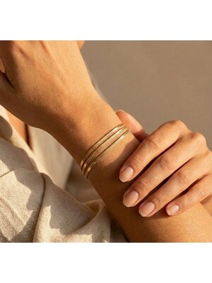 Lundholm Bibi – Drie-Laags Schakelarmband Dames – Goudkleurig Lundholm Bibi – Drie-Laags Schakelarmband Dames – Goudkleurig