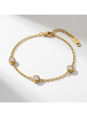 Lundholm Faye – Schakelarmband met Zirkonia – Goudkleurig Lundholm Faye – Schakelarmband met Zirkonia – Goudkleurig