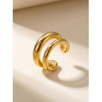 Lize – Doppelt geschwungener Ear Cuff (ohne Ohrloch) – Goldfarben