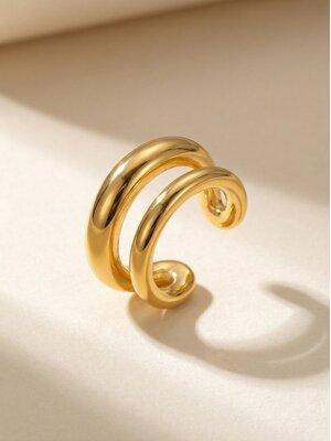 Lundholm Lize – Dubbel Gebogen Earcuff (Zonder Gaatje) – Goudkleurig Lundholm Lize – Dubbel Gebogen Earcuff (Zonder Gaatje) – Goudkleurig