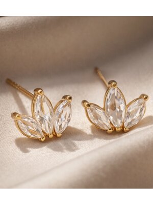 Lundholm Elara – Lotus Zirkonia Oorknopjes – Goudkleurig Lundholm Elara – Lotus Zirkonia Oorknopjes – Goudkleurig