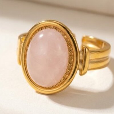 Zoleste: ring met rozenkwarts