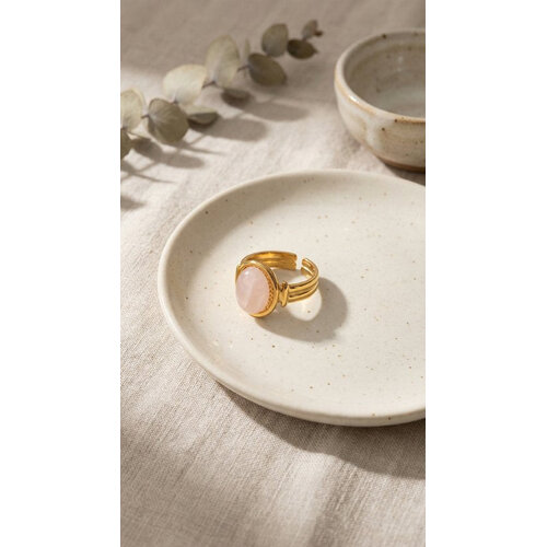 Lundholm Lundholm Zoleste Ring Dames Goudkleurig met Rozenkwarts – Premium Stainless Steel 2.5 Micron PVD Gold Plated – Verstelbare Statement Ring One Size – Zoleste Serie – Scandinavisch Design Lundholm Lundholm Zoleste Ring Dames Goudkleurig met Rozenkwarts – Premium Stainless Steel 2.5 Micron PVD Gold Plated – Verstelbare Statement Ring One Size – Zoleste Serie – Scandinavisch Design