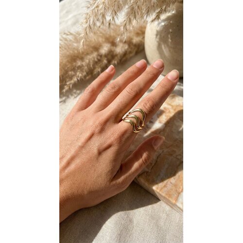 Lundholm Lundholm Waves Ring Dames Goudkleurig – Drie-Laags Golvende Ring – Premium Stainless Steel PVD Gold Plated – Verstelbaar One Size – Minimalistische Ring – Waves Serie – Scandinavisch Design Lundholm Lundholm Waves Ring Dames Goudkleurig – Drie-Laags Golvende Ring – Premium Stainless Steel PVD Gold Plated – Verstelbaar One Size – Minimalistische Ring – Waves Serie – Scandinavisch Design