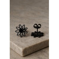 Ingrid – Flower Stud Earrings for Women – Black