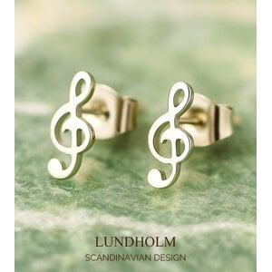 Lundholm Muzieknoot Oorknopjes Dames – Zilverkleurig