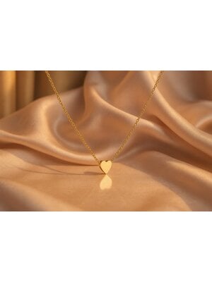 Lundholm Ketting met Massief Hartje – Goudkleurig Lundholm Ketting met Massief Hartje – Goudkleurig