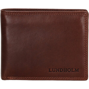 Lundholm Lundholm Portemonnee heren luxe leer RFID anti-skim - Oslo serie portefeuille heren leer - mannen cadeautjes Billfold Bruin