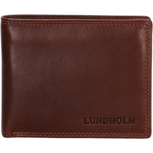 Lundholm Lundholm Portemonnee heren luxe leer RFID anti-skim - Oslo serie portefeuille heren leer - mannen cadeautjes Billfold Bruin