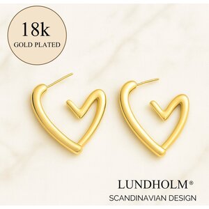 Lundholm Eva – Heart Earrings for Women – Gold-Tone Lundholm Eva – Heart Earrings for Women – Gold-Tone