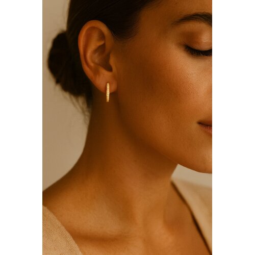 Lundholm Sabina – Hoop Earrings with Cubic Zirconia – Gold-Plated (S925) Lundholm Sabina – Hoop Earrings with Cubic Zirconia – Gold-Plated (S925)