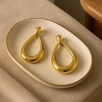 Emma – Large Statement Earrings 4 cm – Gold-Tone