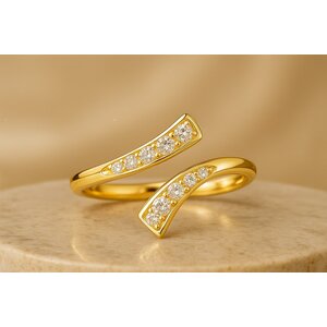 Lundholm Laurine – Verstelbare Ring met Zirkonia – Verguld (S925) Lundholm Laurine – Verstelbare Ring met Zirkonia – Verguld (S925)