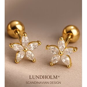 Lundholm Nala – Bloem Oorknopjes Dames – Verguld (S925) Lundholm Nala – Bloem Oorknopjes Dames – Verguld (S925)