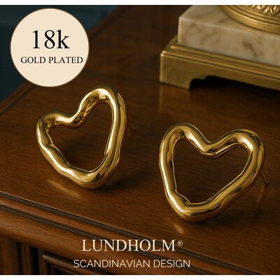 Leonie – Chunky Hartjes Oorbellen – Goudkleurig