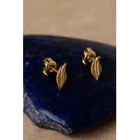 Linna – Feather Stud Earrings for Women – Gold-Tone