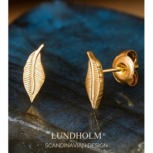 Lundholm Linna – Feder Ohrstecker Damen – Goldfarben Lundholm Linna – Feder Ohrstecker Damen – Goldfarben
