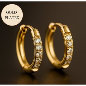 Lundholm Hova – Kleine Zirkonia Hoops 1,1 cm – Goudkleurig Lundholm Hova – Kleine Zirkonia Hoops 1,1 cm – Goudkleurig