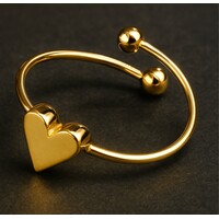 Juna – Adjustable Heart Ring – Gold-Tone