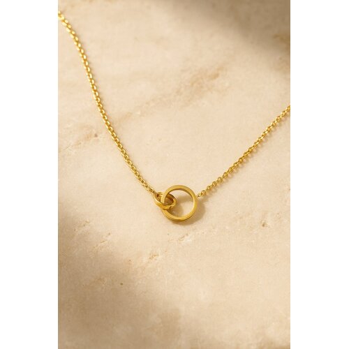 Lundholm Sofia – Necklace with Interlocking Rings – Gold-Tone Lundholm Sofia – Necklace with Interlocking Rings – Gold-Tone