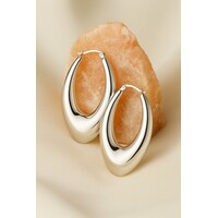 Lies – Large Statement Hoop Earrings 6 cm – Silver-Tone