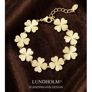 Lundholm Joly – Glücksarmband mit Kleeblatt Damen – Goldfarben Lundholm Joly – Glücksarmband mit Kleeblatt Damen – Goldfarben