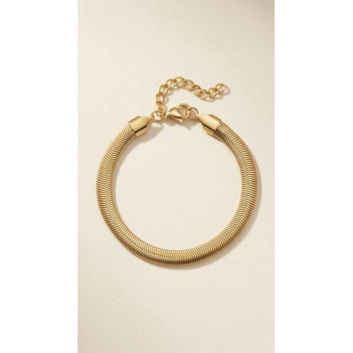 Lundholm Lundholm Danielle armband dames goudkleurig – snake chain armband 16,5 cm – premium stainless steel 2.5 micron PVD gold plated – Danielle serie – Scandinavisch design – sieraden cadeau voor haar