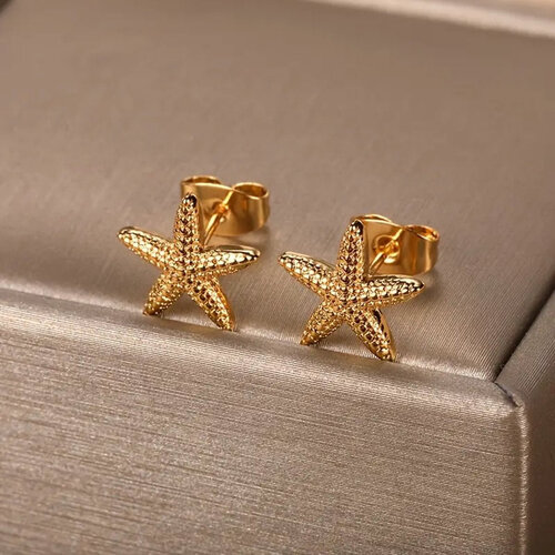 Lundholm Lina – Starfish Stud Earrings for Women – Gold-Tone