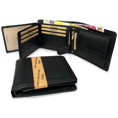 Billfold: zwart rundleer