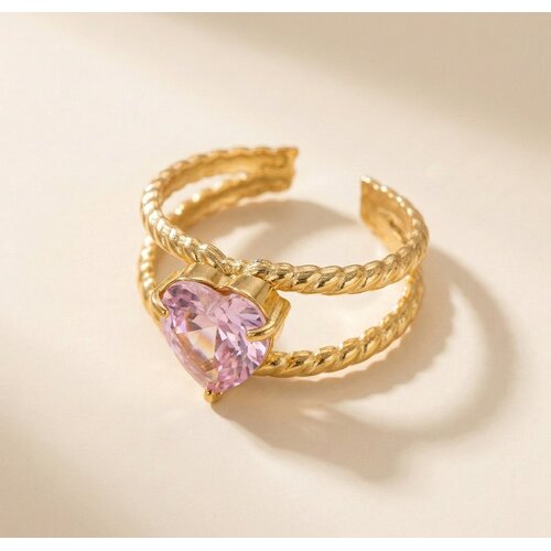Lundholm Francine – Verstelbare Ring met Roze Hartsteen – Goudkleurig Lundholm Francine – Verstelbare Ring met Roze Hartsteen – Goudkleurig
