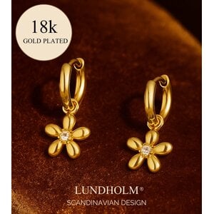 Lundholm Jade – Flower Earrings for Women – Gold-Tone Lundholm Jade – Flower Earrings for Women – Gold-Tone
